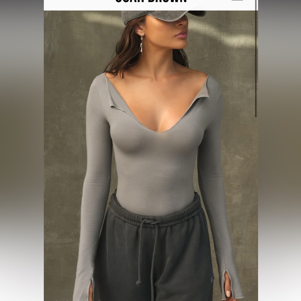 Joah Brown NOTCHED V NECK LONG SLEEVE